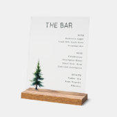 Sophisticated Green Minimalist Bar Menu Acrylschild (Winkel)