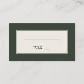 Sophisticated Green Minimalist Lines Platzkarte (Vorderseite)