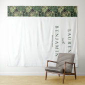 Sophisticated Green Palm Leaf Wandteppich (Beispiel (Horizontal))