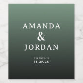 Sophisticated Green Typographic Weinetikett (Einzelnes Label)