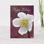 Sophisticated High-Poly Winter Rose Art Holiday Karte (Vorderseite)
