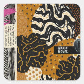 Sophisticated Luxury African Asian Caribbean Quadratischer Aufkleber (Vorderseite)