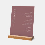 Sophisticated Maroon Minimalist Bar Menu Acrylschild (Winkel)
