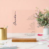 Sophisticated Minimalist Beverage Menu Acrylschild (Hochzeit)