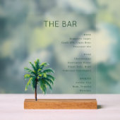 Sophisticated Minimalist Palm Tree Menu Acrylschild (Neutral)