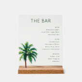 Sophisticated Minimalist Palm Tree Menu Acrylschild (Vorderseite)
