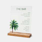 Sophisticated Minimalist Palm Tree Menu Acrylschild (Winkel)