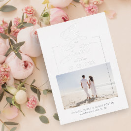 Sophisticated Minimalist Photo Elegant Script Folieneinladung