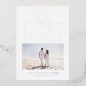 Sophisticated Minimalist Photo Elegant Script Folieneinladung (Vorderseite)