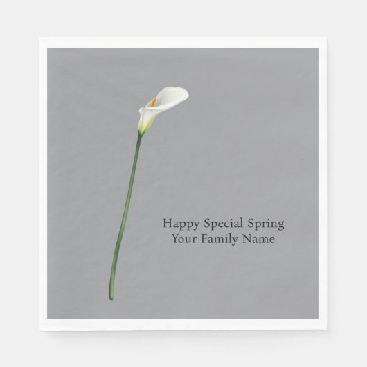 Sophisticated Minimalist White Calla Lily Mate Serviette (Vorderseite)