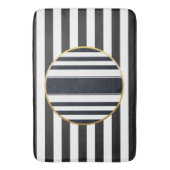 Sophisticated modern black and white Bath Mat Badematte (Vorderseite Vertikal)