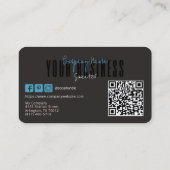Sophisticated Modern Black Blue Logo Generic  Visitenkarte (Rückseite)