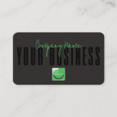 Sophisticated Modern Black Green Logo Generic  Visitenkarte (Vorderseite)