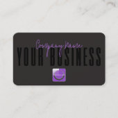 Sophisticated Modern Black Purple Logo Generic Visitenkarte (Vorderseite)