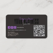Sophisticated Modern Black Purple Logo Generic Visitenkarte (Rückseite)