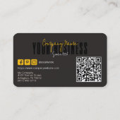 Sophisticated Modern Black Yellow Logo Generic Visitenkarte (Rückseite)