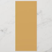 Sophisticated Mustard Yellow Minimalist Wedding Me Menükarte (Rückseite)