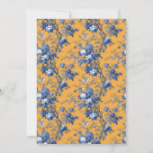 Sophisticated Navy Floral Wedding Invitation Einladung (Rückseite)