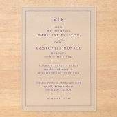 Sophisticated Navy Initials Acryleinladungen (Vorderseite)