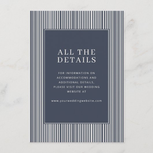 Sophisticated Navy Stripes Begleitkarte (Vorderseite)