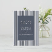 Sophisticated Navy Stripes Begleitkarte (Stehend Vorderseite)