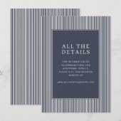 Sophisticated Navy Stripes Begleitkarte (Vorne/Hinten)