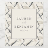 Sophisticated Neutral Brushstroke Weinetikett (Einzelnes Label)