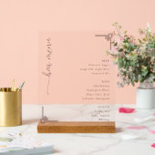 Sophisticated Off-White Minimalist Bar Menu Acrylschild (Hochzeit)