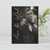 Sophisticated Photo Engaged Couple Wedding Covid19 Save The Date (Stehend Vorderseite)