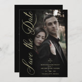 Sophisticated Photo Engaged Couple Wedding Covid19 Save The Date (Vorne/Hinten)
