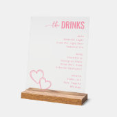 Sophisticated Pink Minimalist Beverage Menu Acrylschild (Winkel)