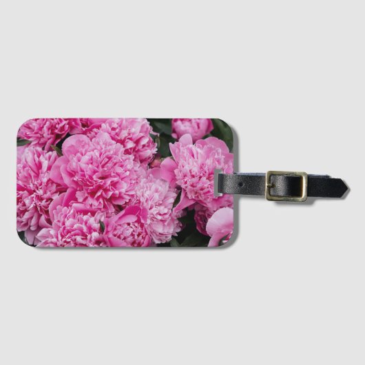 Sophisticated Pink Peony Gepäckanhänger (Vorderseite (Horizontal))