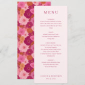 Sophisticated Pink Serif Wedding Menu Menükarte (Vorne/Hinten)