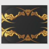 Sophisticated Presentation: Black& & Gold Abstract Geschenkpapier (Flach)