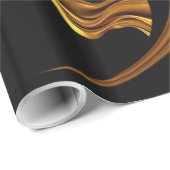 Sophisticated Presentation: Black& & Gold Abstract Geschenkpapier (Rolleneckpunkt)