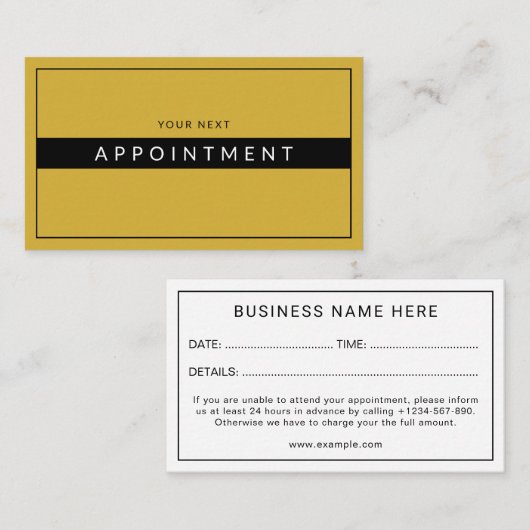 Sophisticated Professional Elegant Terminkarte (Vorne/Hinten)