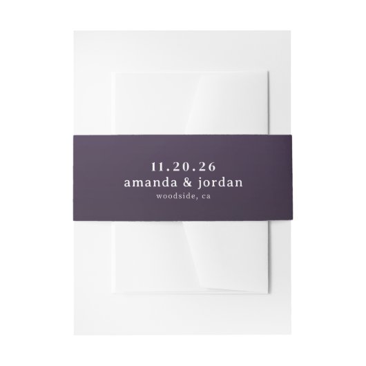 Sophisticated Purple Typographic Einladungsbanderole (Vorderseite Beispiel)