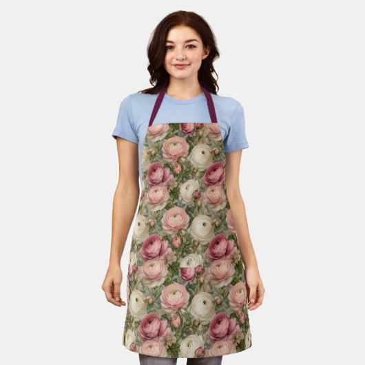 Sophisticated Ranunculus Blumenprint Schürze (Getragen)
