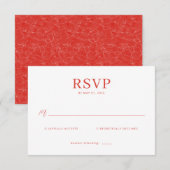 Sophisticated Red RSVP Card Karte (Vorne/Hinten)