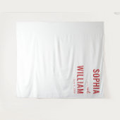 Sophisticated Red Typographic Names Wandteppich (Vorderseite (Horizontal))