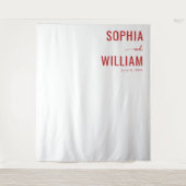 Sophisticated Red Typographic Names Wandteppich (Vorderseite)