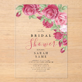 Sophisticated Rose Bridal Shower Acryleinladungen