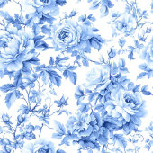 Sophisticated Royal Blue Toile Roses Guest Book Gästebuch
