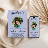 Sophisticated Script Graduation Party with Photo Einladung