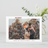 Sophisticated Simple Classic Calligraphy Photo Feiertagskarte (Stehend Vorderseite)