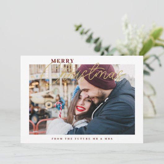 Sophisticated Simple Classic Calligraphy Photo  Save The Date (Stehend Vorderseite)
