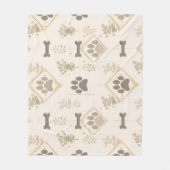 Sophisticated Soft Ivory & Gold Bones Pet Blanket Fleecedecke (Vorderseite)