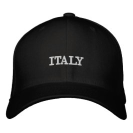 Sophisticated Souvenir Black Cap Italy Embroidery Bestickte Baseballkappe