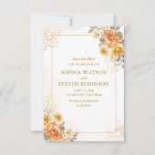 Sophisticated spring wedding with orange blossoms save the date (Vorderseite)