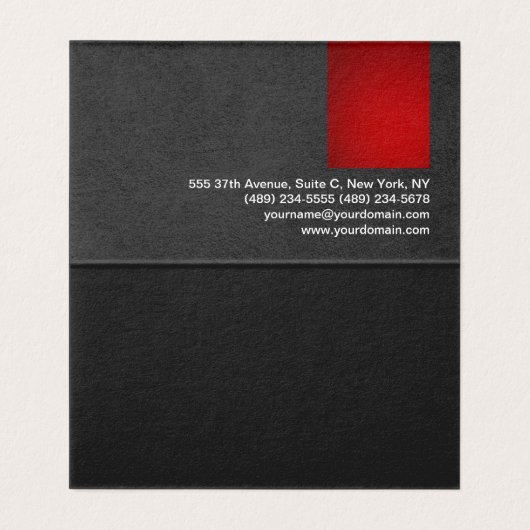 Sophisticated Stylish Red Grey Pattern Modern Visitenkarten (Innenseite Aufgefaltet)